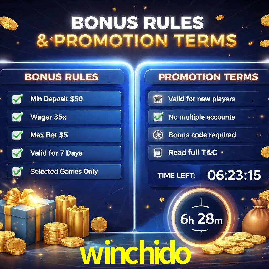 Reglas de promoción winchido y condiciones de bonos explicadas visualmente